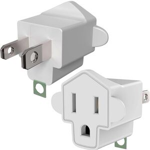 2-Pack ETL Listed 3 prong to 2 pong adopter